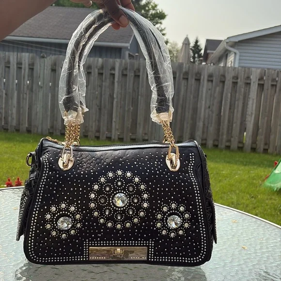 Black Studded Handbag - Picture 5 of 5